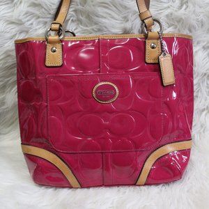 Coach Pink Patent Leather Shoulder Bag